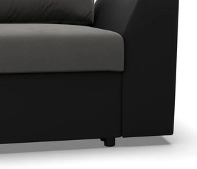 Rohová rozkladacia sedačka LUGO tmavosivá / čierna