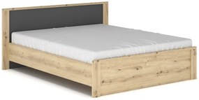 Manželská posteľ s roštom Daicos LB-140 140x200 cm - dub artisan / sivá