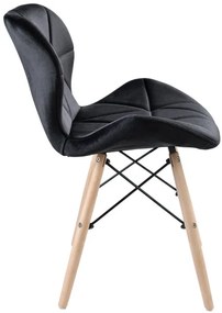 Jedálenská stolička MURET zamatová, čierna