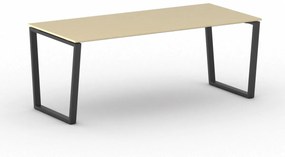 Kancelársky stôl PRIMO IMPRESS, čierna podnož, 2000 x 900 mm, breza