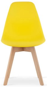 Set styroch jedálenských stoličiek KITO žlté / naturálne nohy (4 ks)