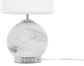 Sklenená stolná lampa biela UELE Beliani