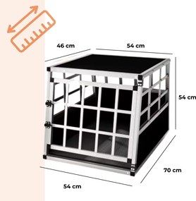 Prepravka pre psa BRUNO, 70x54x51cm, strieborná/čierna Cadoca