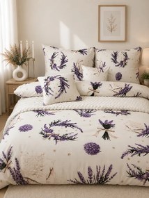 Bavlnené posteľné obliečky Levanduľa 140 × 200 / 70 × 90 cm