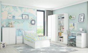 Šatníková skriňa Carlos, biela, 100 cm