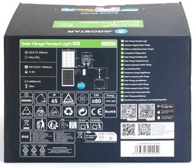 Aigostar-LED RGBW Solárny luster MESH 20W/3,7V 4000 mAh 2700K-6500K IP65 pr. 15 cm