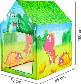Namiot domček pre deti IPLAY Dino – hracia skrýša, ľahký rám, 95×72×102 cm