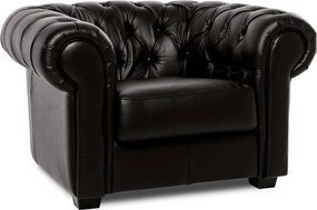 Kožené kreslo CHESTERFIELD, sivá (Rimini)