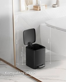Odpadkový kôš do kúpeľne NORD, 6l, čierna SongmicsHome