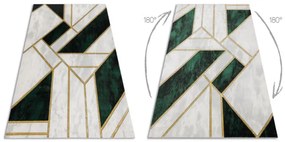 Koberec EMERALD exkluzívny 1015 glamour, styl marmur, geometrický fľaškovo zelený / zlatý
