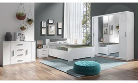 Spálňa Kler VI, Farby: biela / biely + ekokoža soft 020 pik