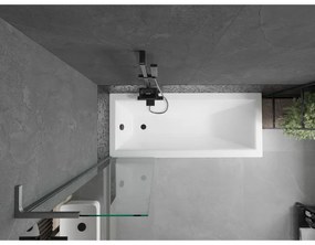 Mexen Next, vaňová zástena 1-krídlová 50 x 150 cm, fixné krídlo, 6 mm číre sklo, brúsený grafit profil, 895-050-000-03-00-66