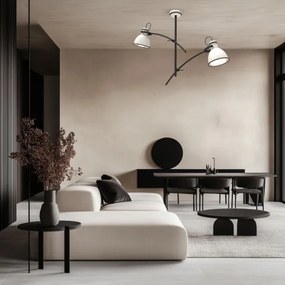 Závesný luster na tyči ZUMBA 2xE27/60W/230V biela/čierna