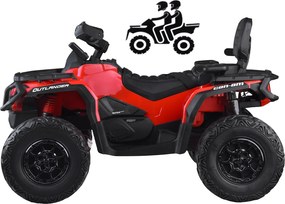 JOKOMISIADA Detská štvorkolka na akumulátor pre 2 osoby CAN-AM OUTLANDER 4x4 s LED panelom PA0326 červená