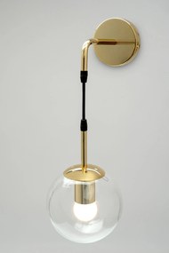Toolight - nástenná sklenená lampa E27 60W APP685-1W, zlatá, OSW-00095