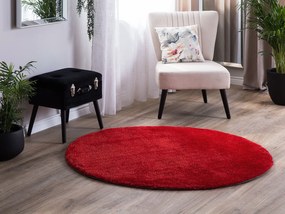 Okrúhly koberec ⌀ 140 cm červený DEMRE Beliani