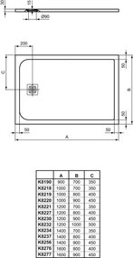 Ideal Standard Ultraflat S 3 cm sprchová vanička obdĺžniková 120x80 cm FR - biela