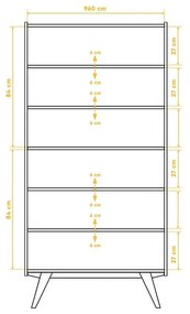 Knižnica z dubového dreva 100x200 cm Retro - The Beds