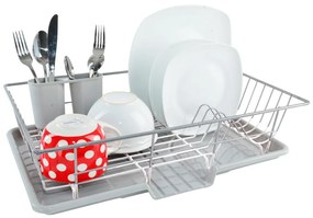 Orion Odkvapkávač na riad, bielo-sivý, až na 10 tanierov, ARIES