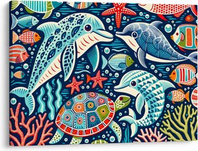 Obraz – Kreslené vodné zvieratká (70x50 cm)