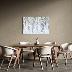 Obraz - Vŕbové vetvičky v modrom pozadí (90x60 cm)