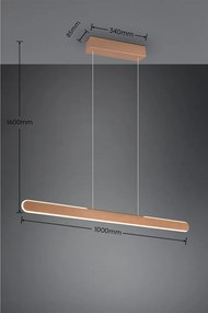 Hnedé LED závesné svietidlo Helios - Trio