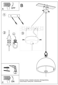 Sollux SL.0847 - Luster na lanku PABLITO 1xE27/60W/230V betón