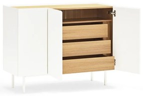 Biela nízka komoda v dekore duba 110x85 cm Arista – Teulat