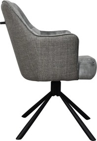 Otočná jedálenská stolička Axel, stredne šedá zamatová látka/tkanina