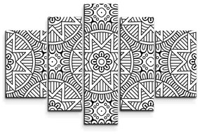 Sablio Obraz - 5-dílný Hviezdy mehendi - 125x90 cm
