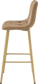 Barová stolička NADO zamatová, hnedá / hnedá