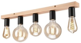 Čierne/v prírodnej farbe stropné svietidlo - LAMKUR