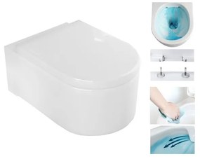 Mexen SOFIA Rimless závesná wc misa so sedátkom s pomalým zatváraním, 49 x 37 cm, biela, 30541000
