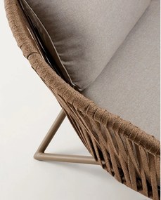 Svetlosivé/hnedé kovové záhradné kreslo Branzie – Kave Home