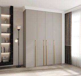 Šatníková skriňa 180 cm Carmela 40-3 (kašmír + zlatá). Akcia -20%. Vlastná spoľahlivá doprava až k Vám domov. 1126624