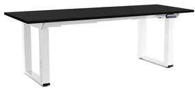 Výškovo nastaviteľný stôl OfficeTech Strong 200 x 80 cm, biela podnož, čierna