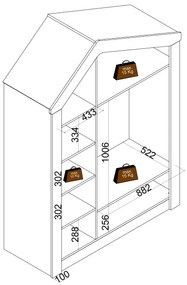 Šatníková skriňa 3D s osvetlením Boom - biela/šedá