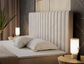 Čalúnená drevená manželská posteľ s matracom RACHEL 140 x 200 cm