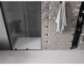Mexen Velar L, posuvné sprchové dvere do otvoru 90 cm, 8mm číre sklo, čierna matná, 871-090-003-01-70