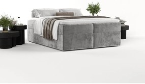 Sivá boxspring posteľ s úložným priestorom 200x200 cm Yoko – Maison de Rêve