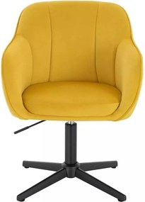 LuxuryForm DESIGN Stolička AVOLA VELUR na čiernom kríži - žltá