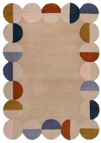 Béžový ručne tkaný vlnený koberec 200x290 cm Mia Scallop Frame – Flair Rugs