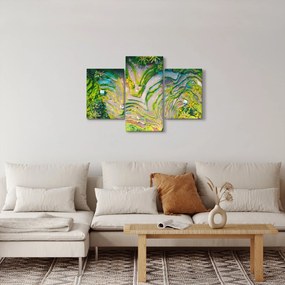 Obraz ryžových polí z vtáčej perspektívy (90x60 cm)