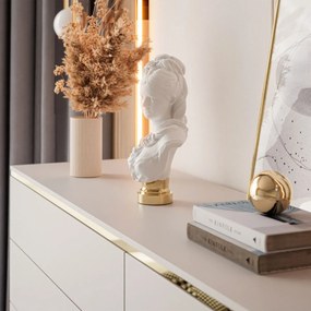 KOMODA NESSIE TROJDVEROVÁ NA ŠIKMÝCH NOŽIČKÁCH KAŠMÍR + ZLATÁ 140 cm