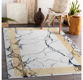 Dywany Łuszczów, Kusový koberec ANDRE Marble 1126, 160x220, biela, chodba / predsieň