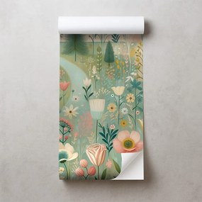 Samolepiaca tapeta pastelová kvetinová lúka