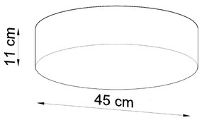 Stropné svietidlo Arena, 1x čierne plastové tienidlo, (biely plast), (fi 45 cm)