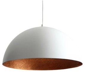 Biele závesné svietidlo s detailom v medenej farbe CustomForm Lord, ø 50 cm