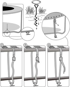 Sada kotiev do zeme, 4ks, 42,5x8,5cm, strieborná Monzana