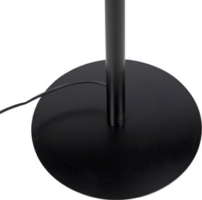Stojaca lampa čierna s tienidlom z ľanu tmavosivá 45 cm - Simplo